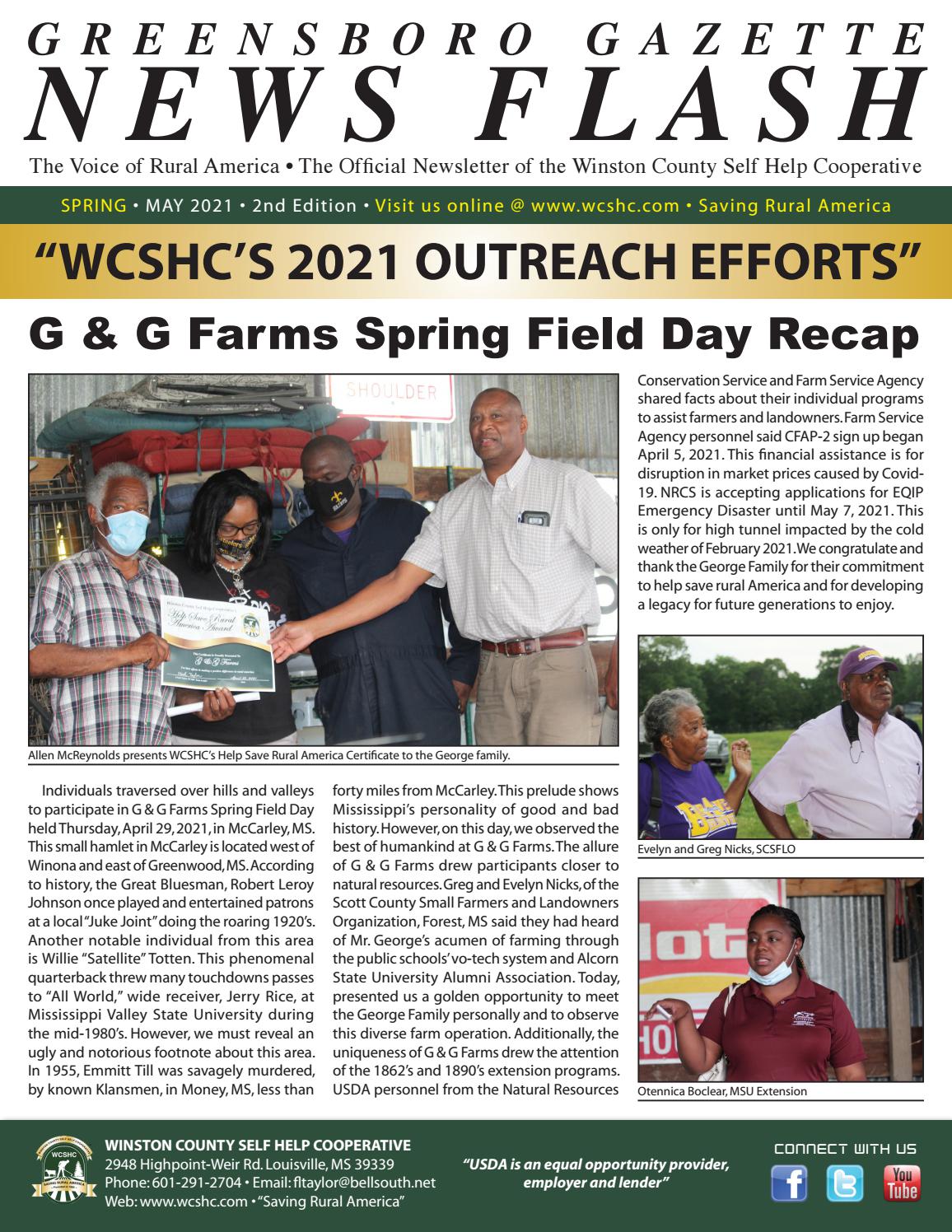 Greensboro Gazette News Flash, 2nd Edition, May 2021 by Frank Taylor