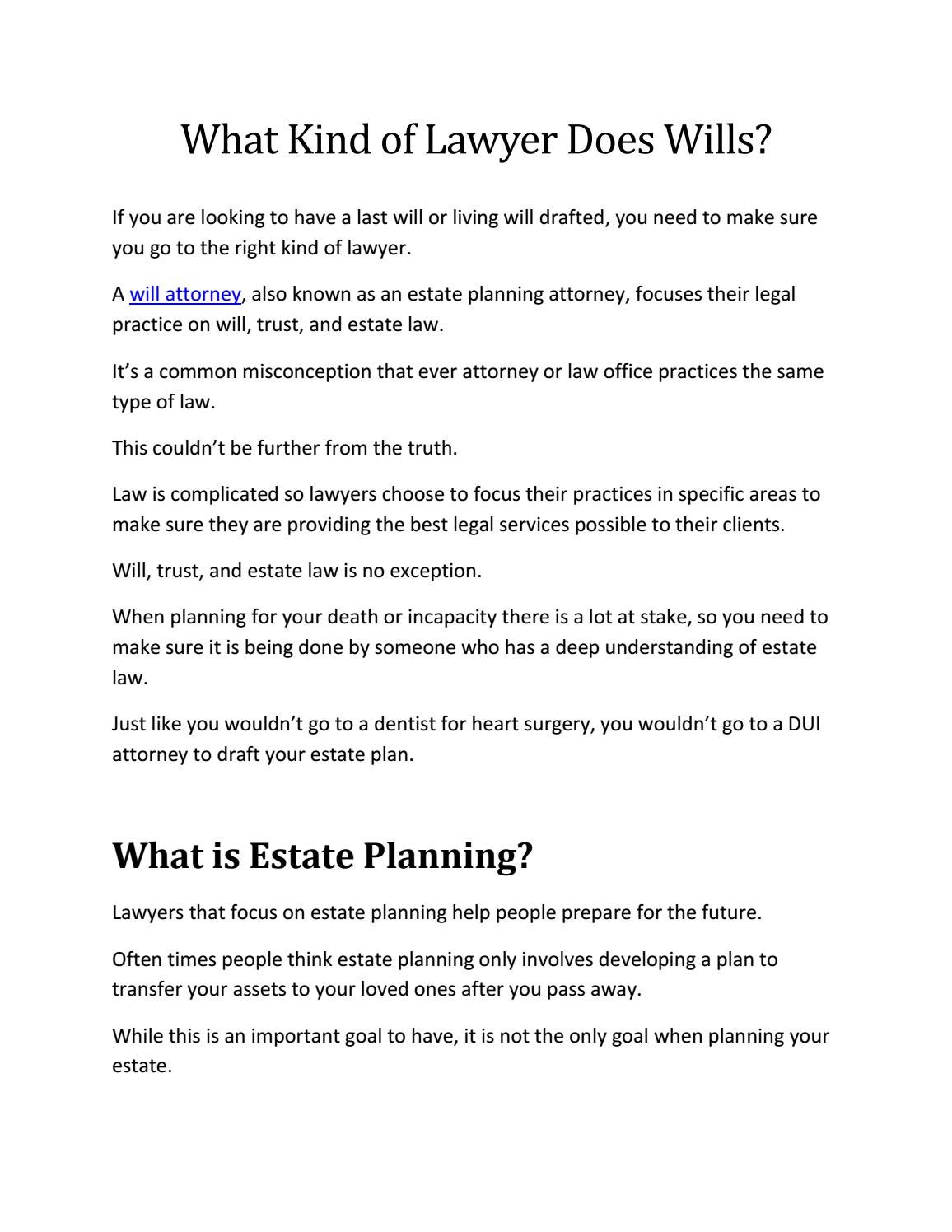 What Kind of Lawyer Does Will by Rochester Law Center Issuu
