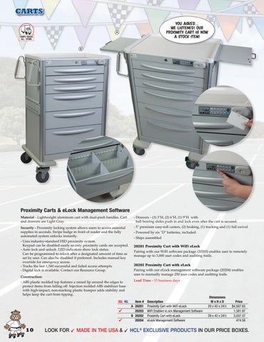 Health Care Logistics, Inc. 2021 家具目录 · Carts by 第 10 页