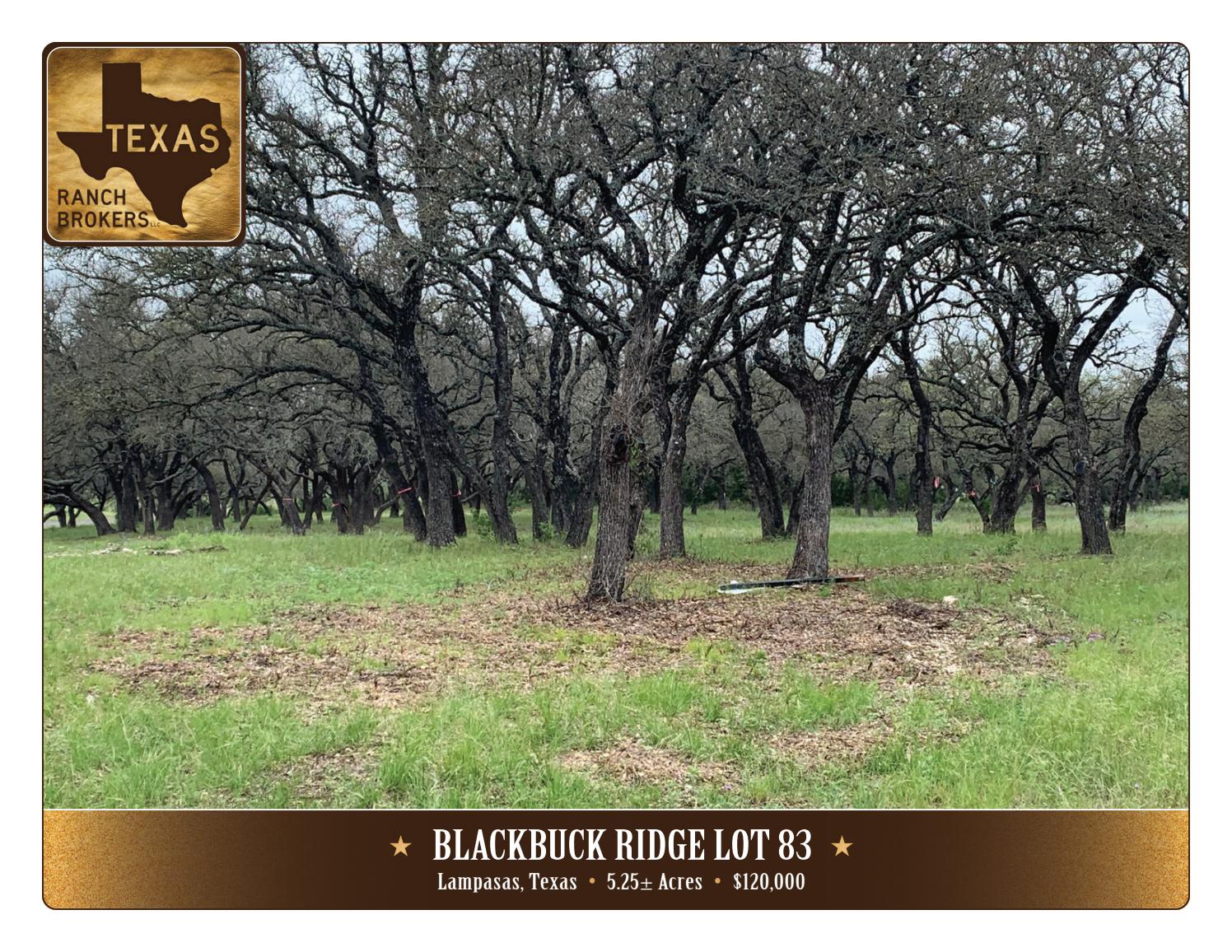 Blackbuck Ridge, Lot 83 5.25 Acres in Lampasas, Texas by American