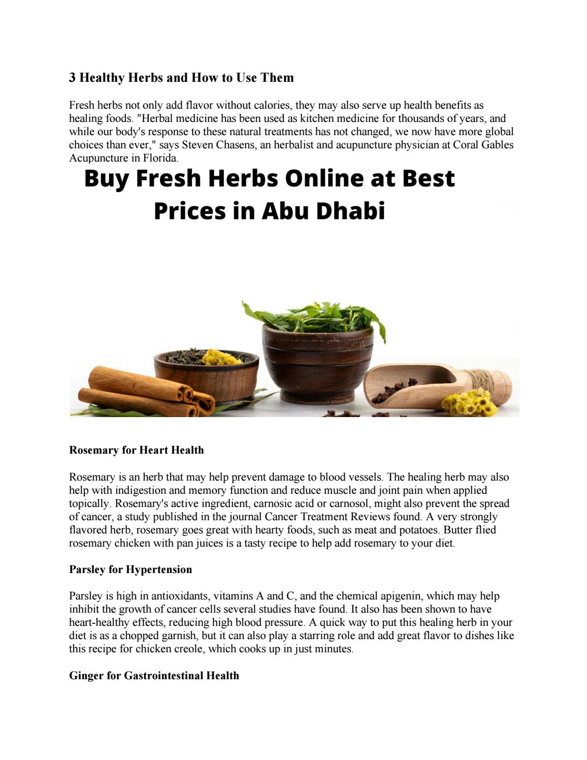 Buy Fresh Herbs Online at Best Prices in Abu Dhabi by Farzana Dubai Issuu
