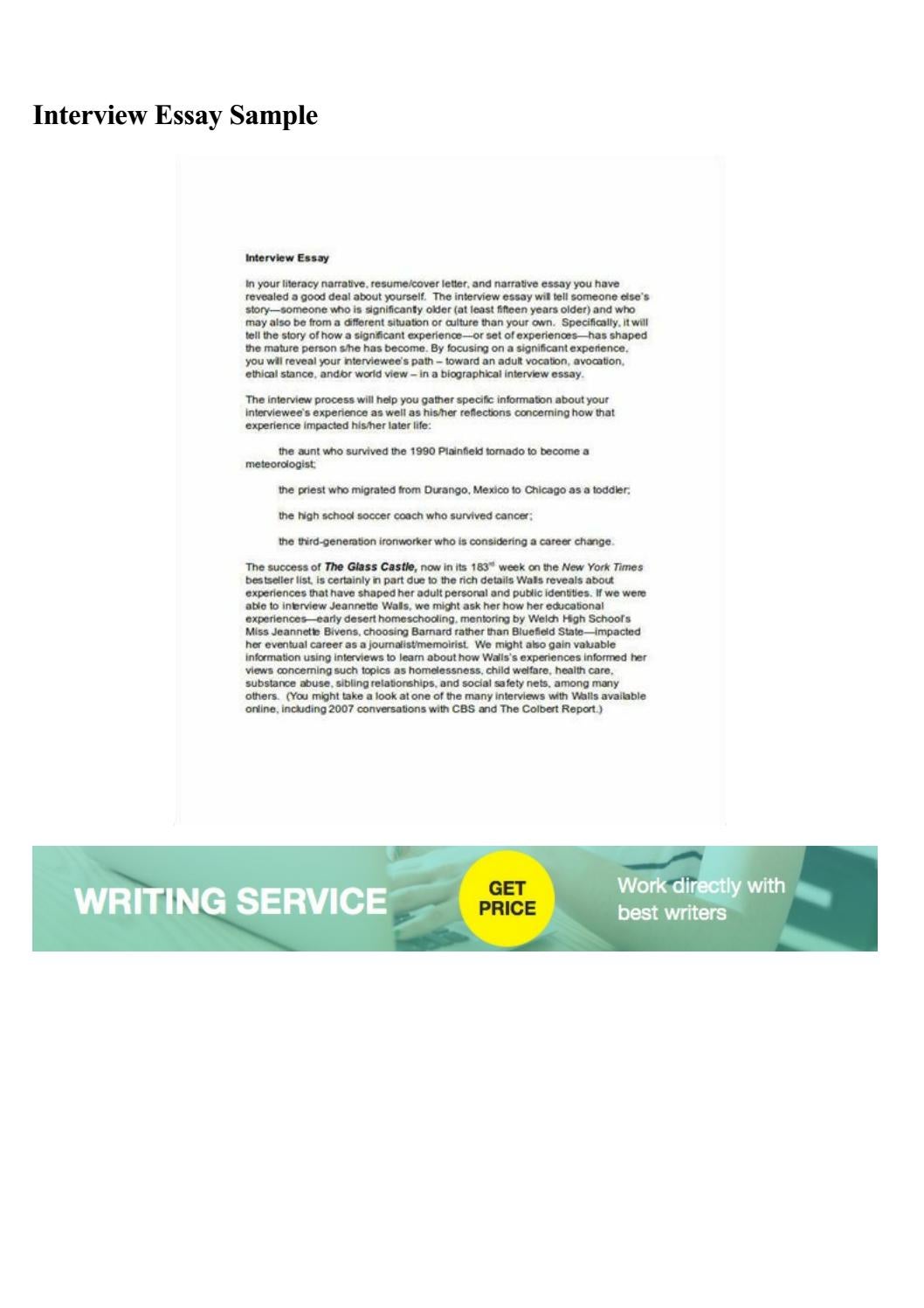 interview essay sample by Admin - Issuu