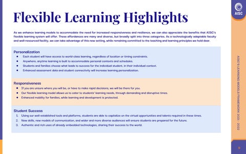 AISC's Learning Models Framework 2021-2022 by American International ...