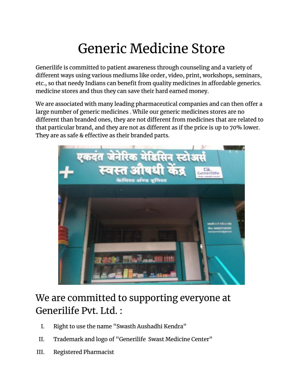 Generic medicine store by Generic Medicine Issuu