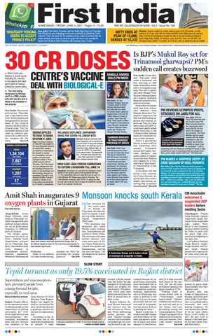 First India Ahmedabad Edition 04 June 21 By Firstindia Issuu