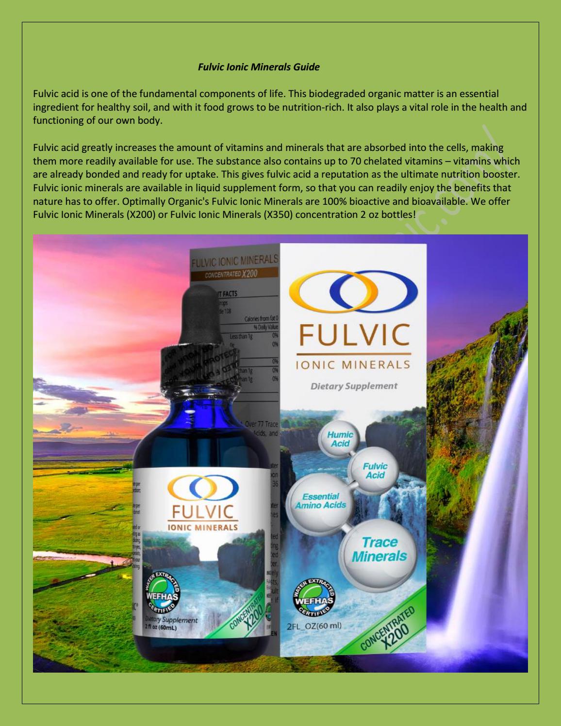 Fulvic Ionic Minerals Guide by Optimally Organic Products Issuu