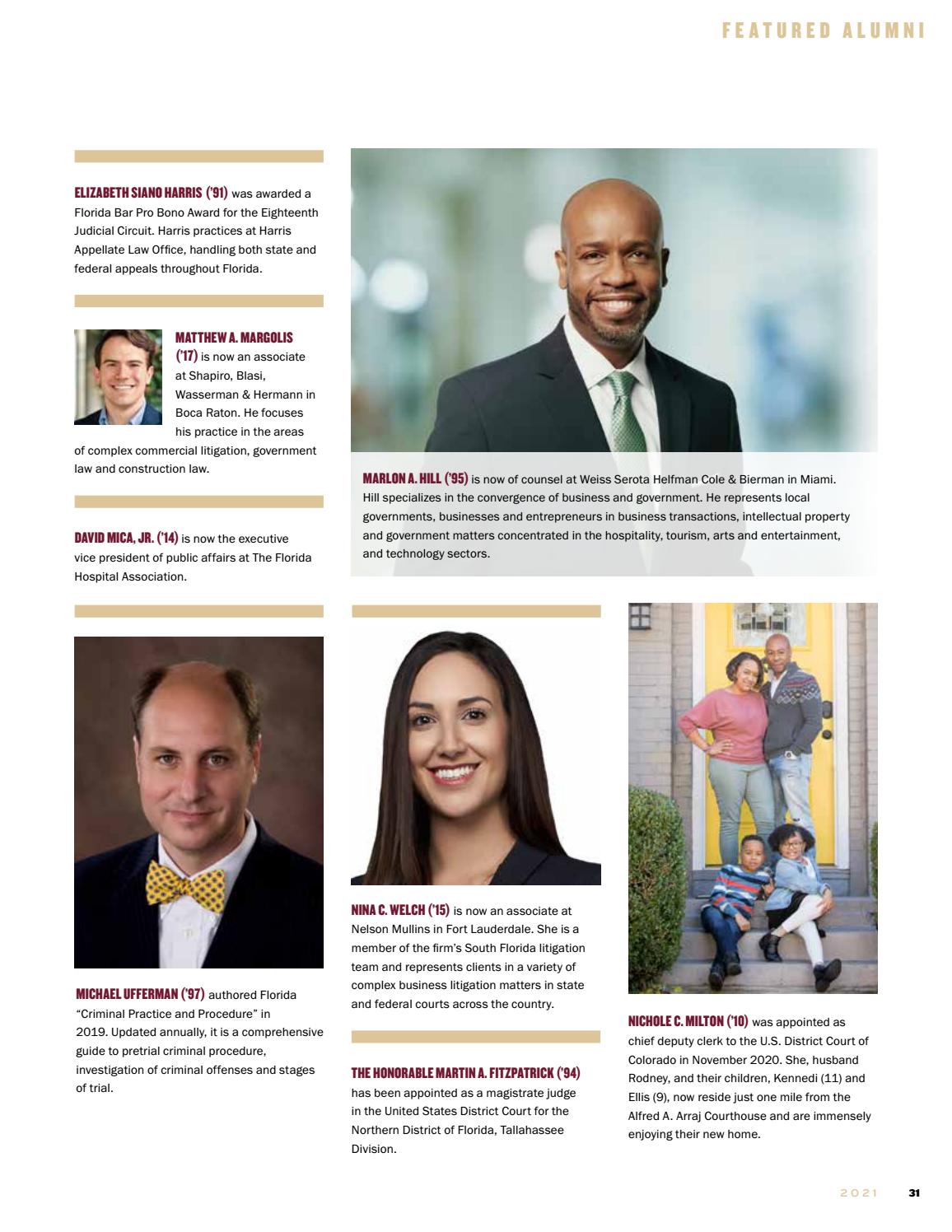 2021 Florida State Law Magazine By Florida State University College Of