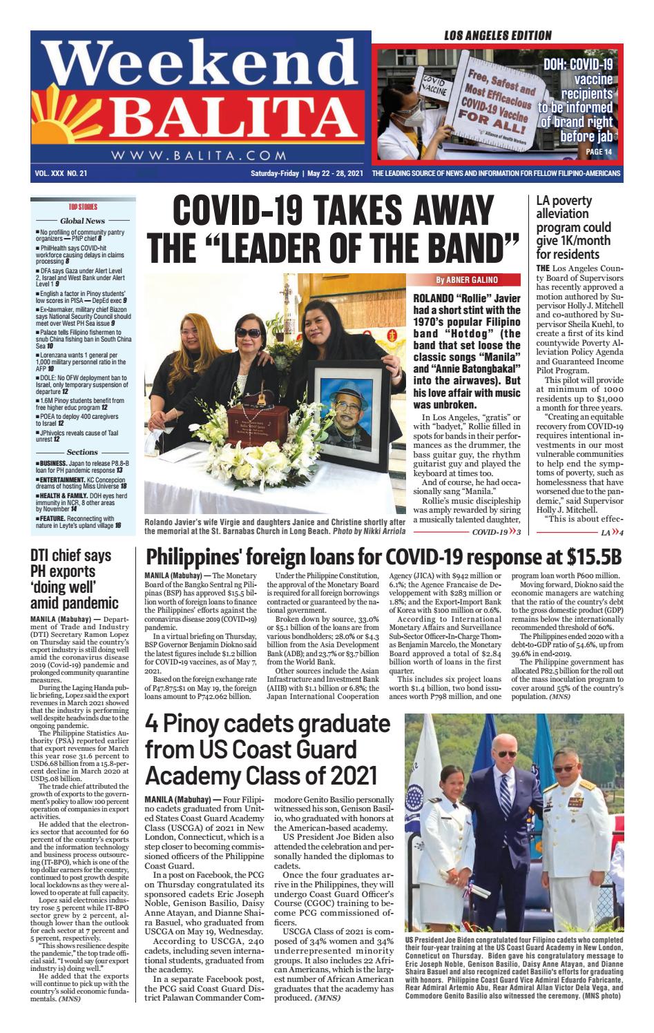 Weekend Balita (Los Angeles edition) May 22, 2021 by Balita Media, Inc -  Issuu