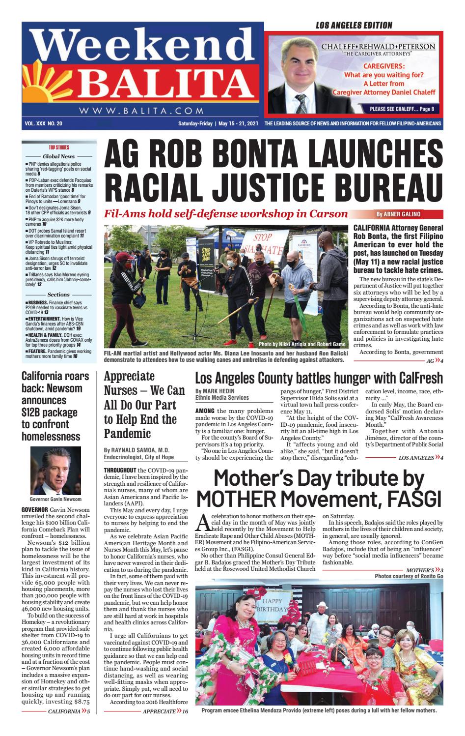 Weekend Balita Los Angeles Edition May 15 2021 By Balita Media Inc 