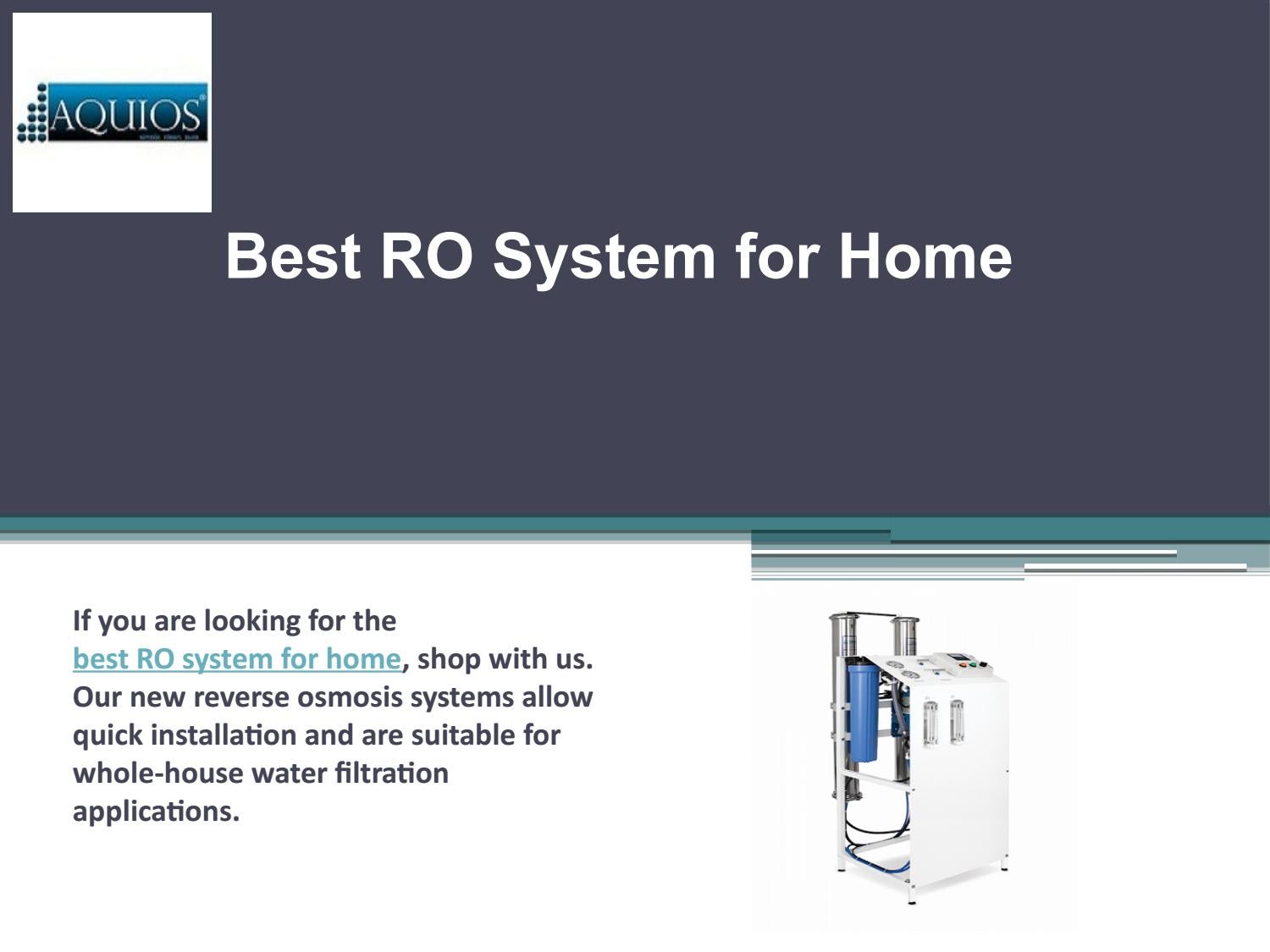 Best RO System for Home by Aquios Issuu