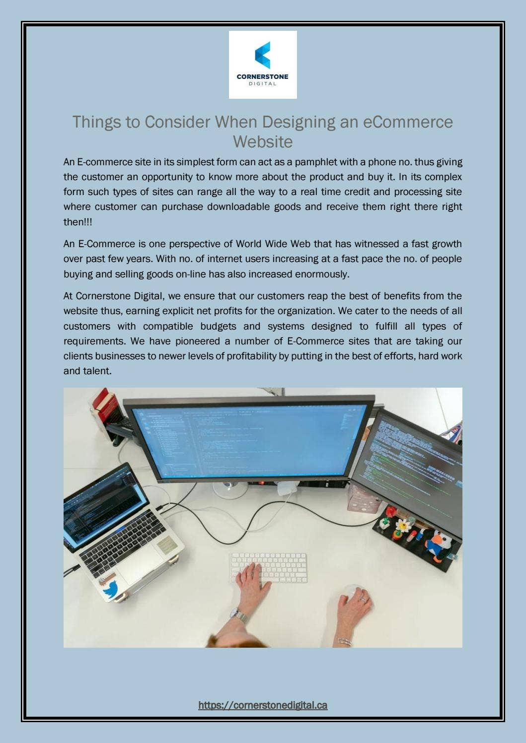 Things to Consider When Designing an eCommerce Website by Cornerstone ...