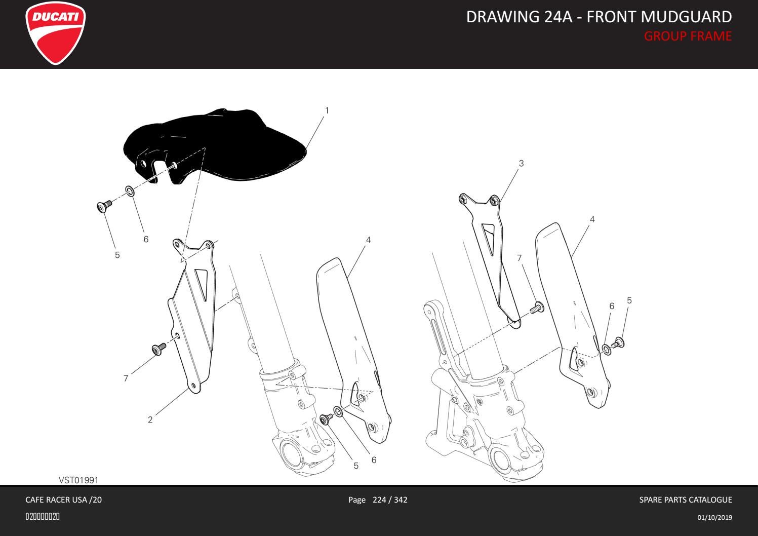 Ducati Omaha OEM Parts Diagram 2020 Scrambler Cafe Racer by Ducati