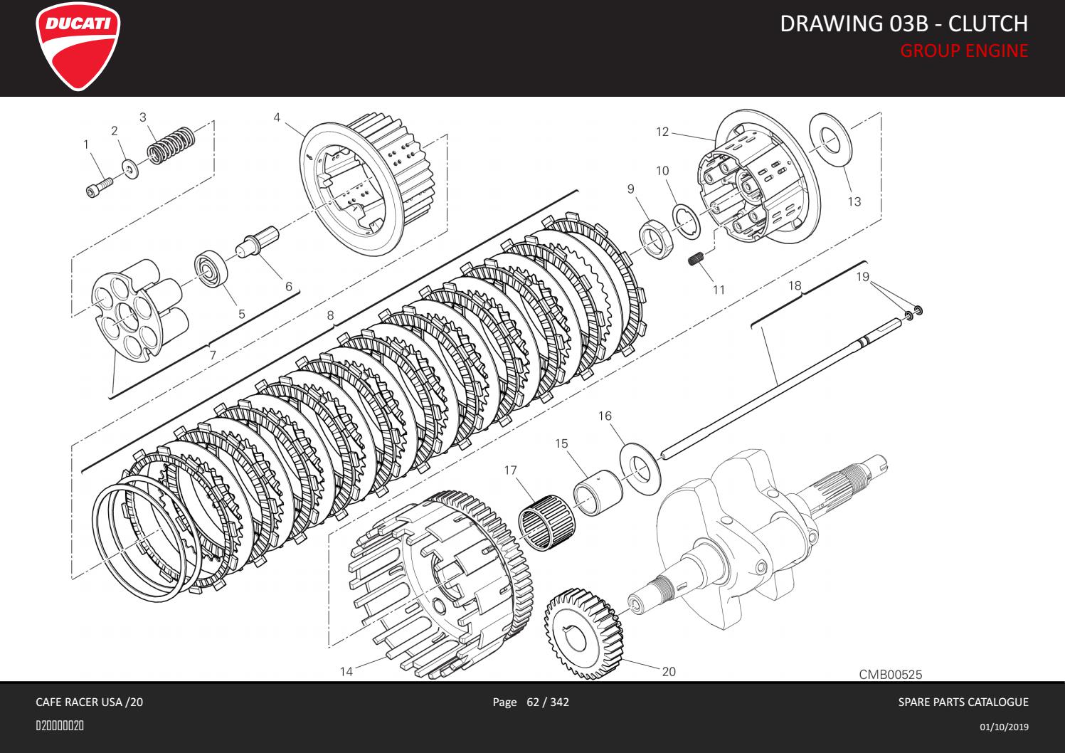 Ducati Omaha OEM Parts Diagram 2020 Scrambler Cafe Racer by Ducati