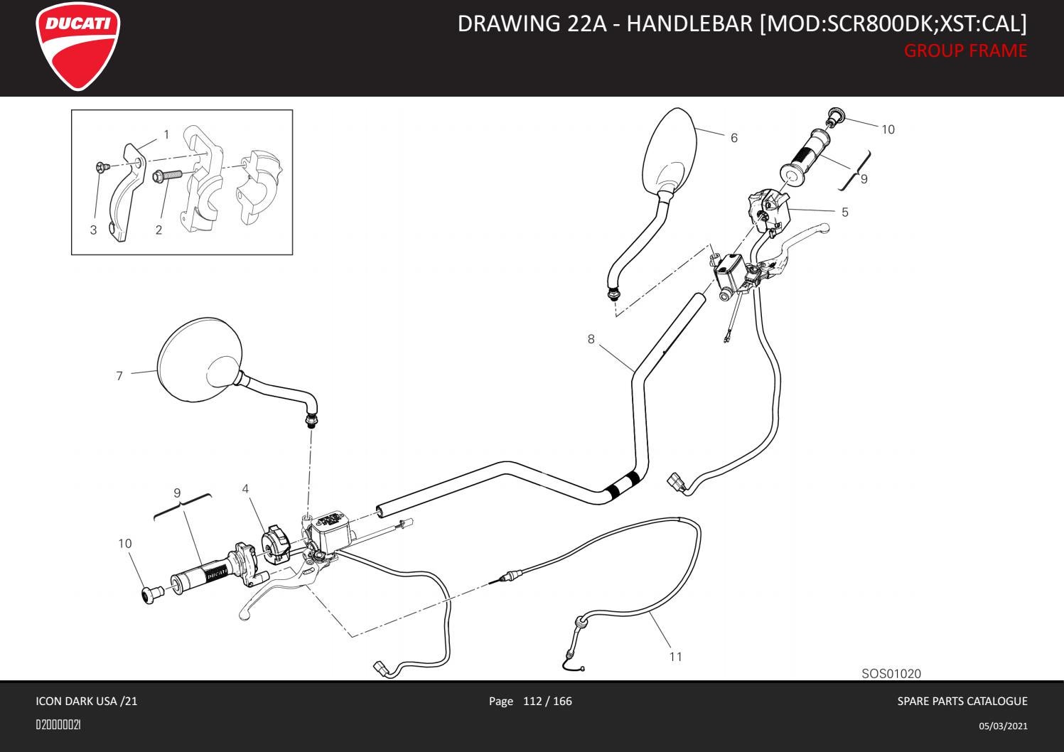 Ducati Omaha OEM Parts Diagram 2021 Scrambler Icon Dark by Ducati Omaha