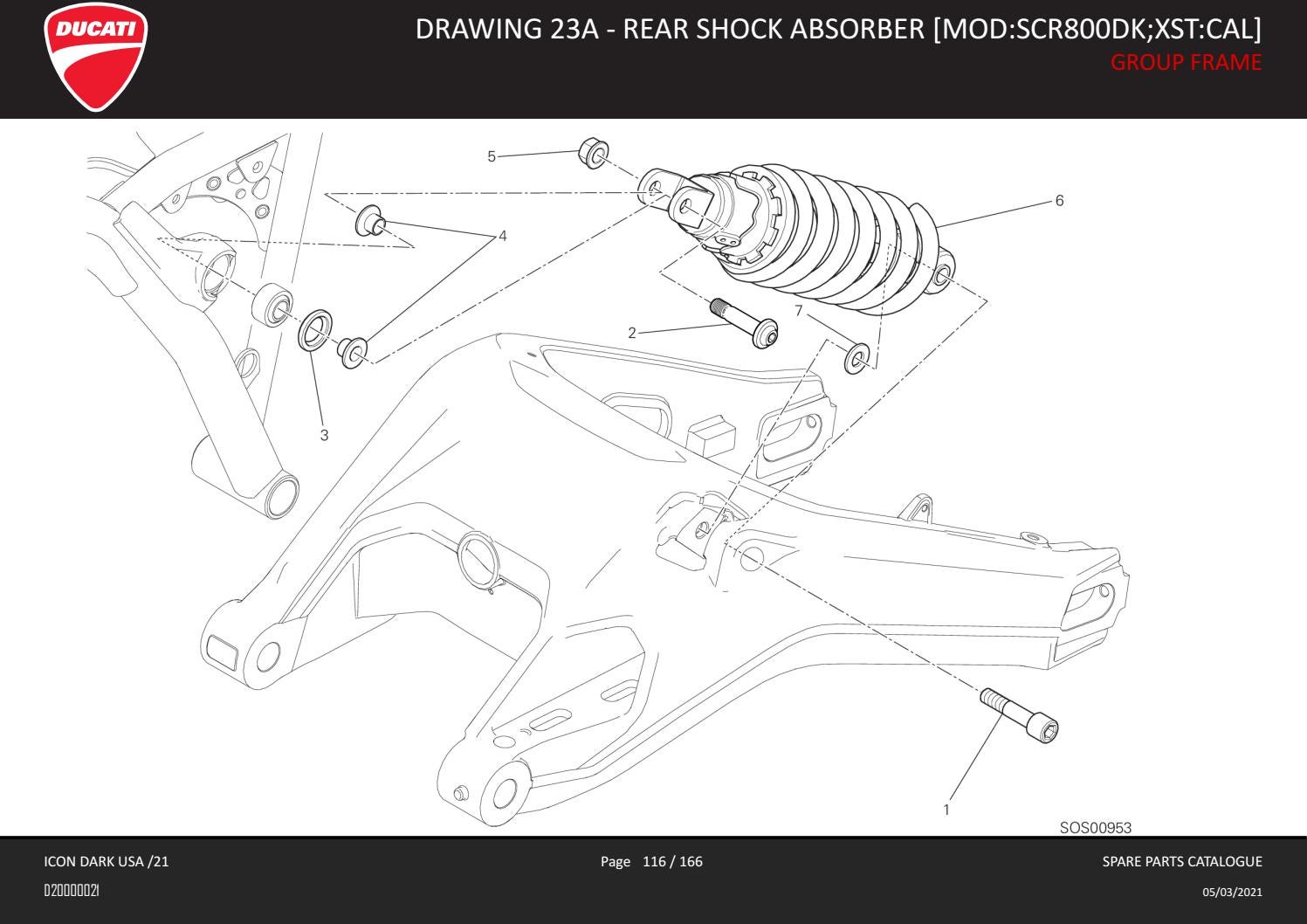 Ducati Omaha OEM Parts Diagram 2021 Scrambler Icon Dark by Ducati Omaha