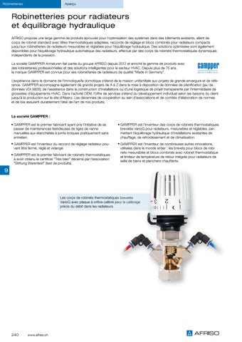 Robinetteries pour radiateurs et équilibrage hydraulique 第 4 页
