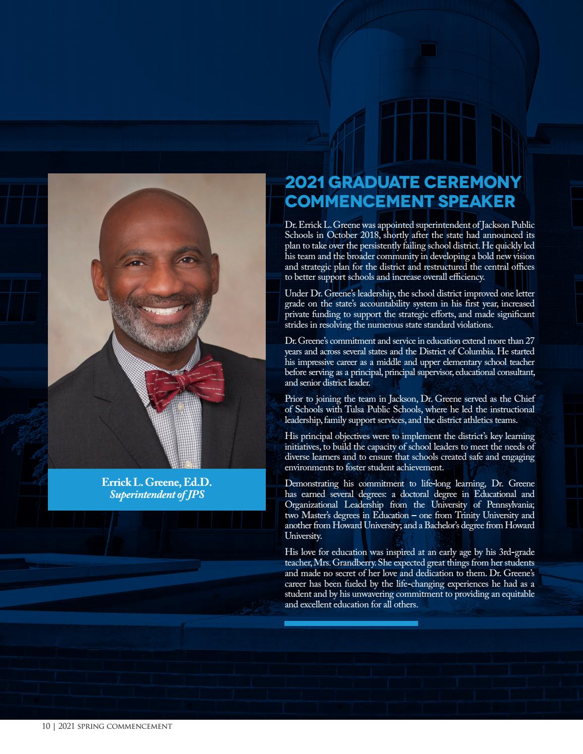 2021 Spring Commencement Booklet by Jackson State University Issuu