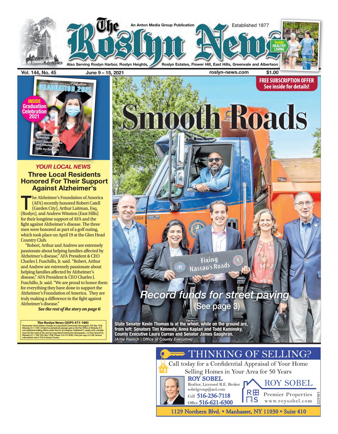 Roslyn News 6/9/21 edition is published weekly by Anton Media Group by