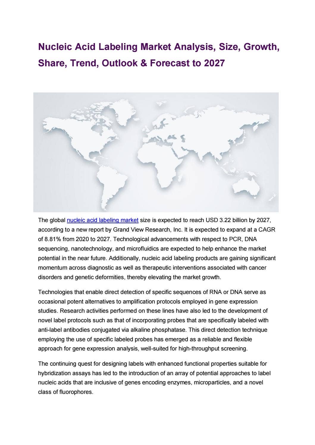 Nucleic Acid Labeling Market Industry Analysis, Size, Share, Growth ...