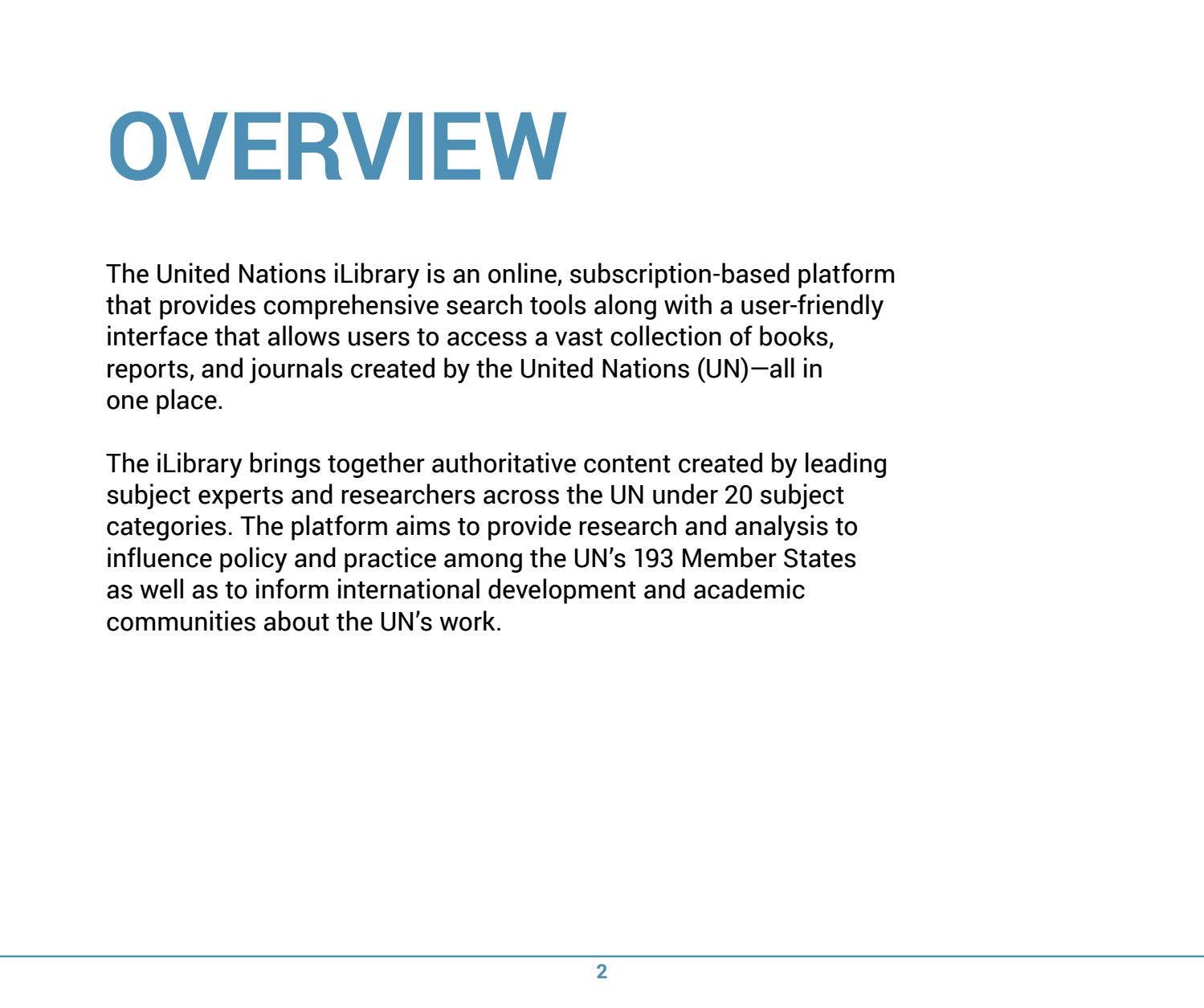 Ilibrary UN iLibrary - user guide for researchers by United Nations Publications ...