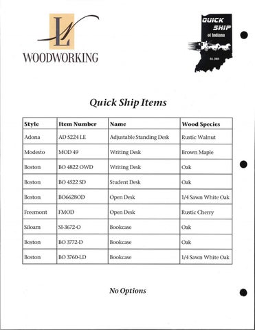 E & G Amish Furniture 家具目录 · L&N Woodworking 2021 QUICKSHIP - E&G Amish 家具 第 2 页