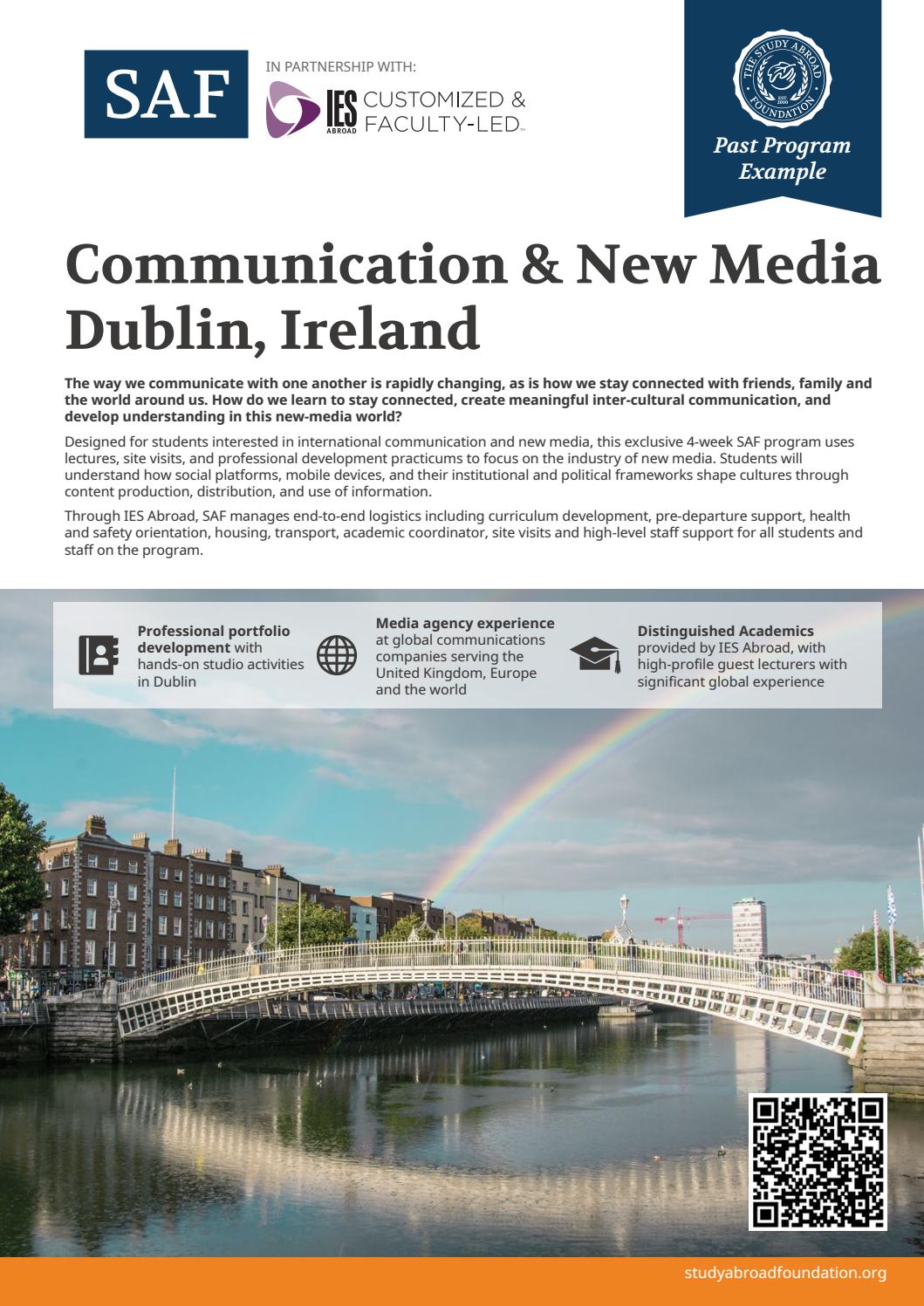 Communication & New Media Dublin, Ireland by SAF Study Abroad Foundation Issuu
