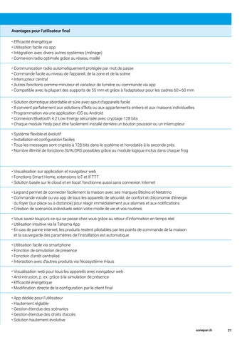 Sonepar Suisse 灯饰目录 · I 指南 des solutions domotiques 第 21 页