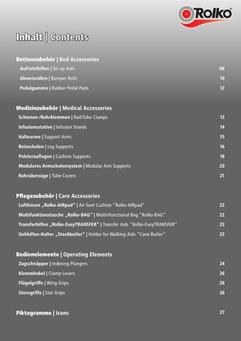 Rolko Kohlgrüber GmbH Reha-Gesamtkatalog: 9. Bettenzubehör / Rehab 总目录 : 9. Care 床 配件 第 5 页