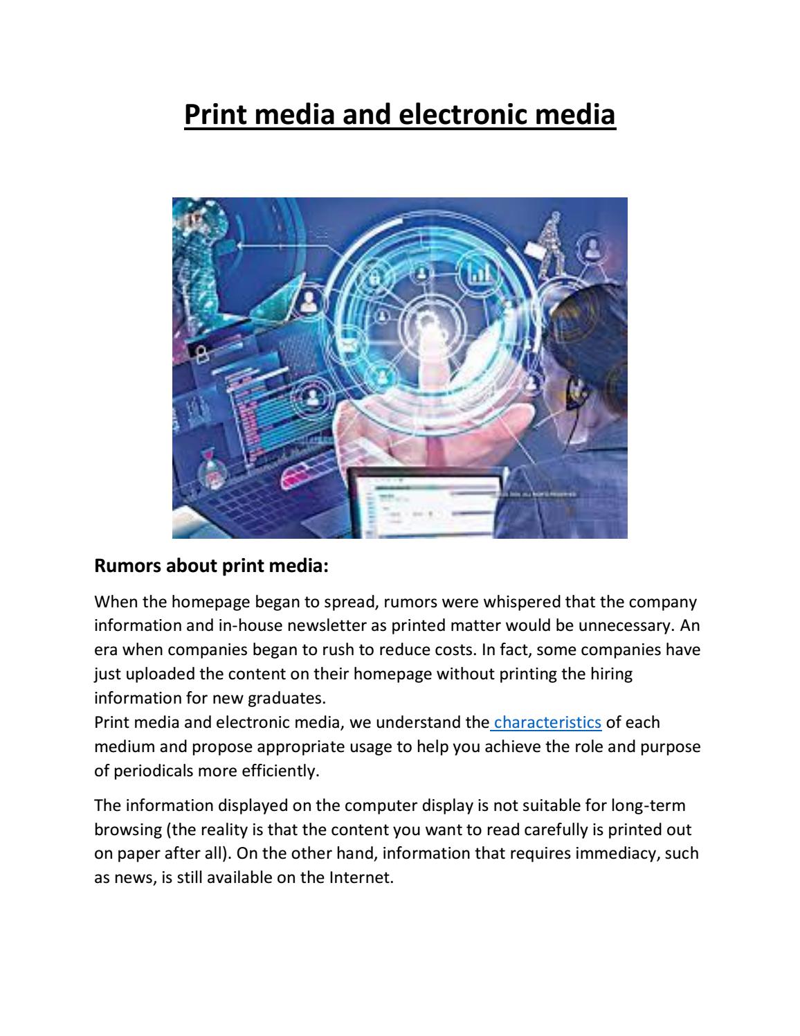 print media and electronic media by Lahore Centre Issuu