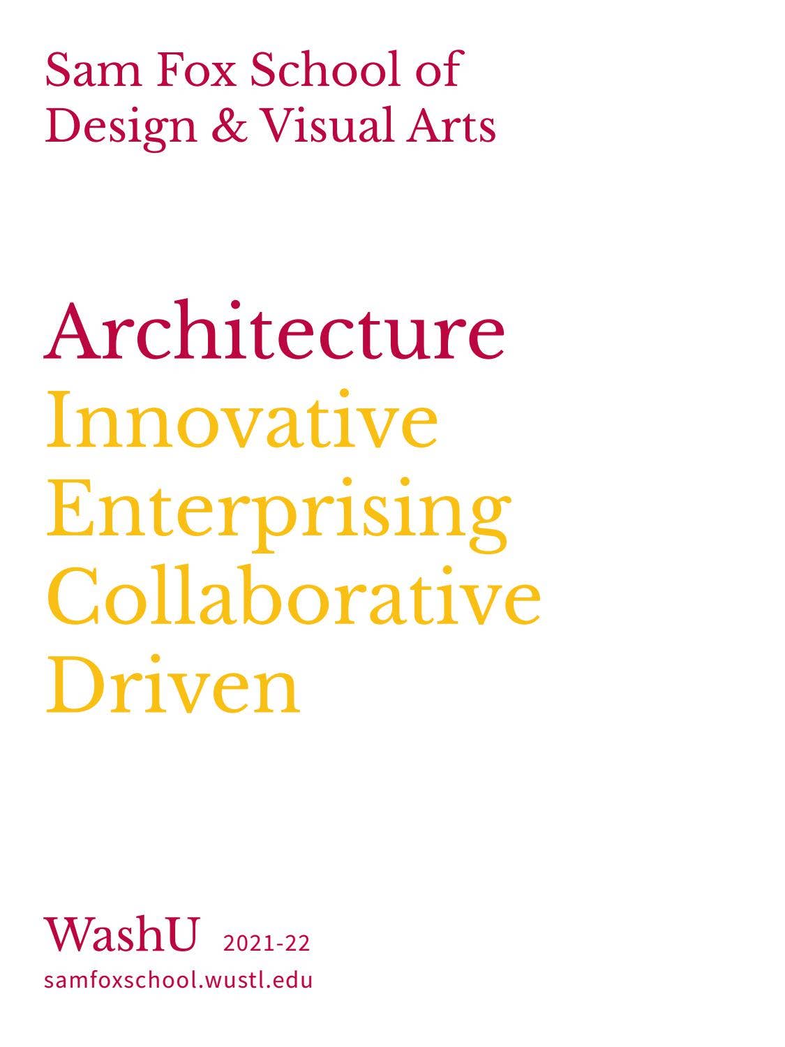 2021–22 Undergraduate Architecture Viewbook: Sam Fox School at ...