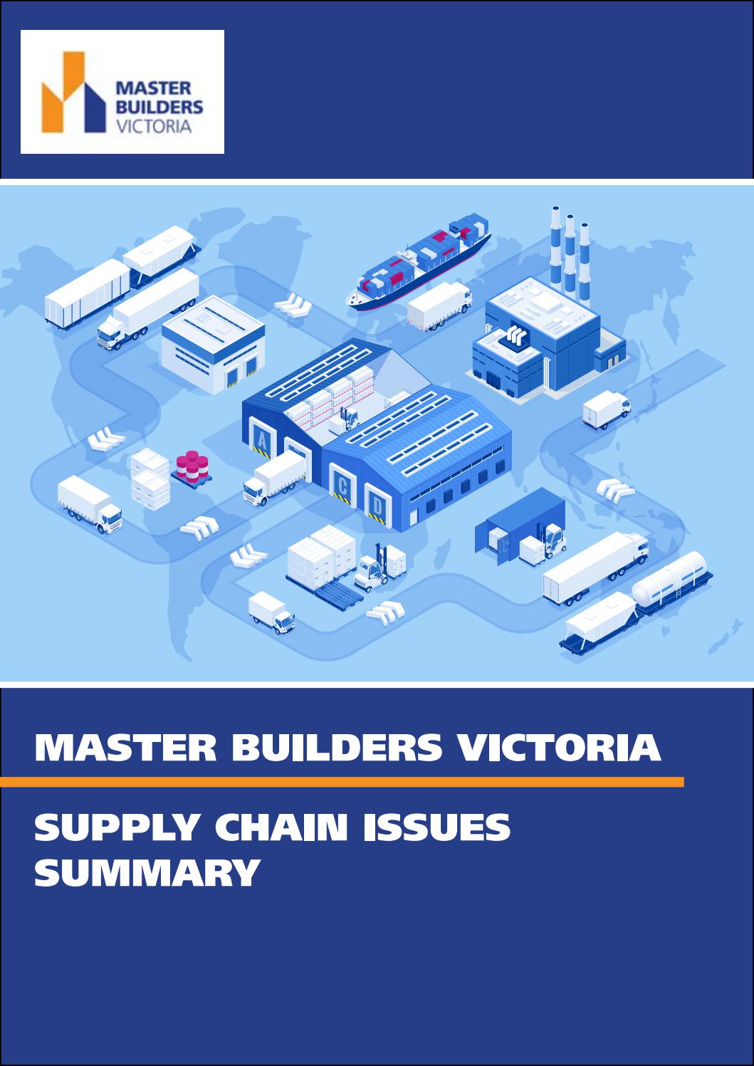 Master Builders Victoria Supply Chain Issues Summary by MBV_MBTI Issuu