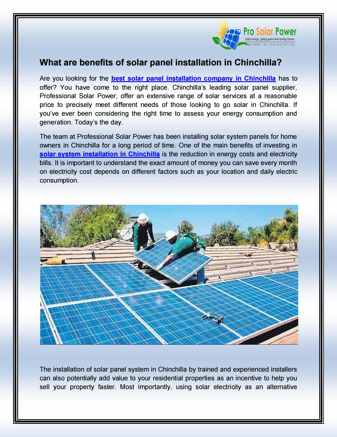 Best Solar Panel Installation Company in Chinchilla by