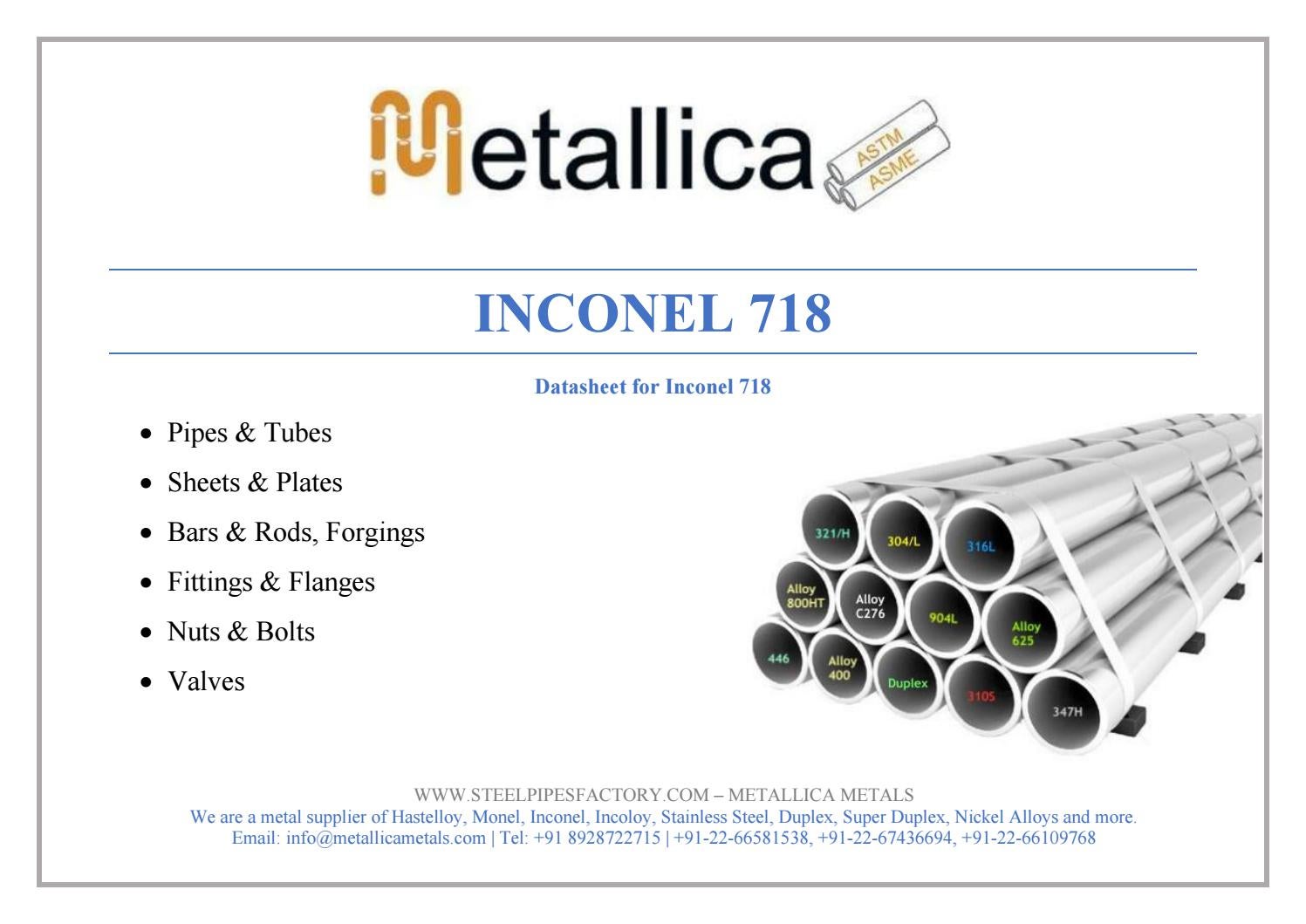 Datasheet For Inconel 718 by steelpipesfactory Issuu