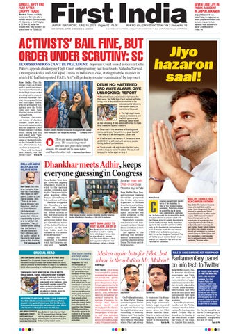 First India Jaipur Edition 19 June 21 By Firstindia Issuu