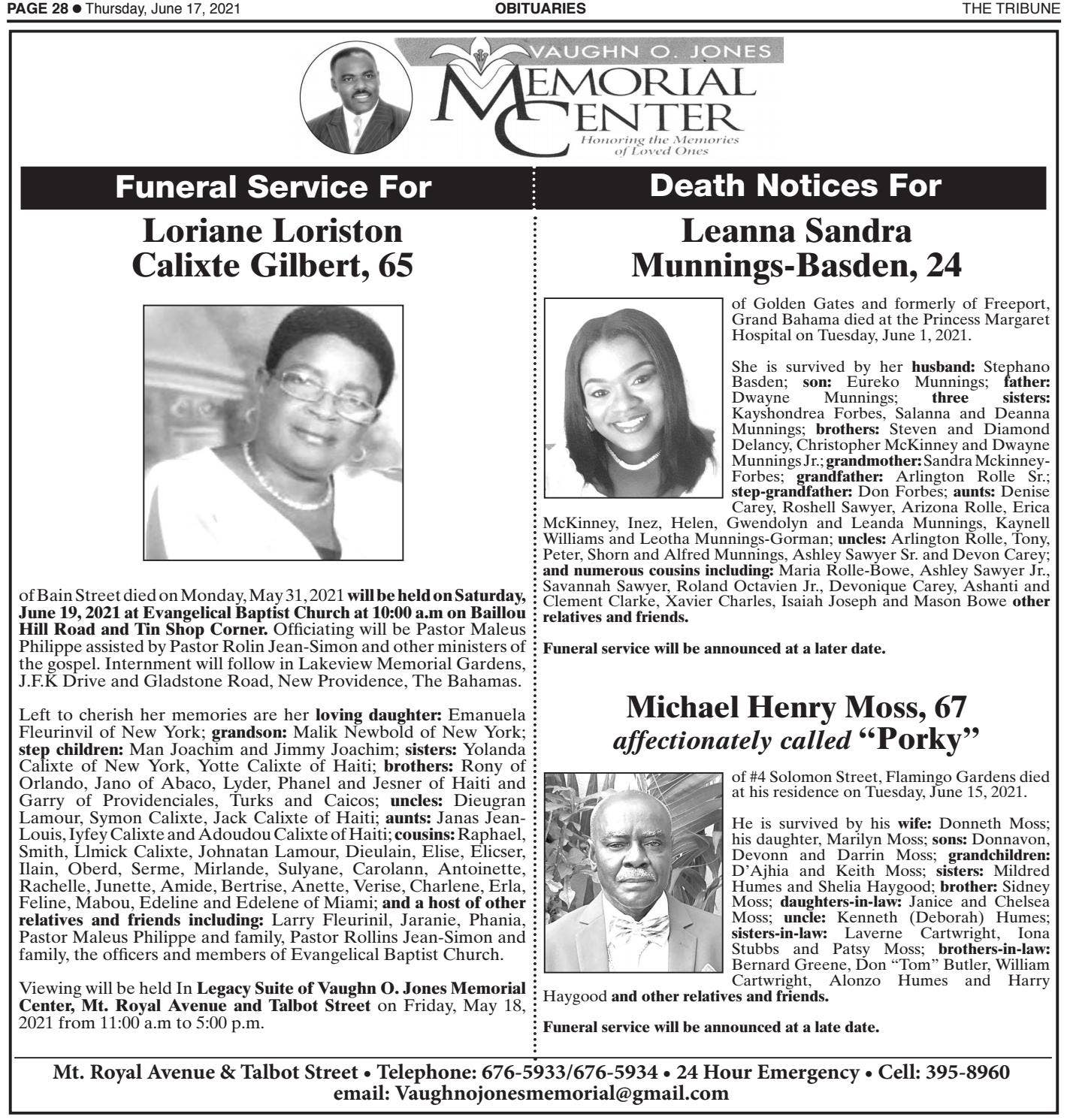 06172021 OBITUARIES by tribune242 - Issuu