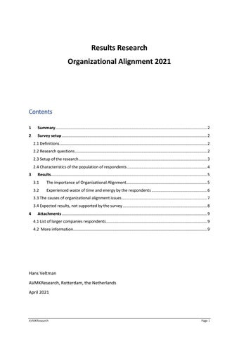 Report survey organisational alignment 2020 n=200 by HansVeltman227 - Issuu