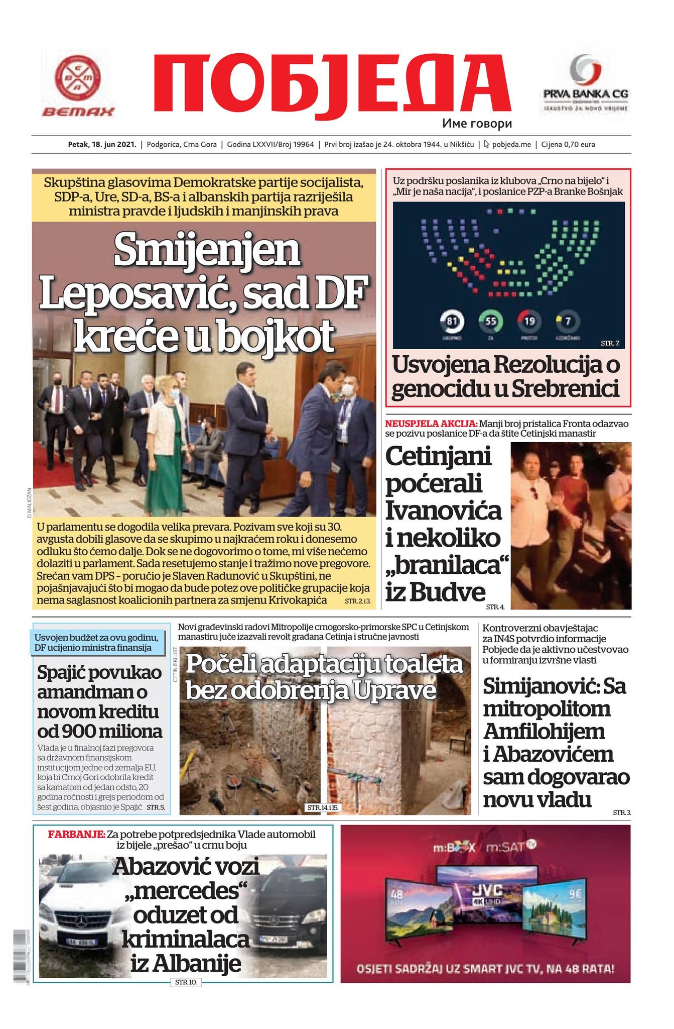 Dnevni list Pobjeda 18.06.2021. by Pobjeda - Issuu