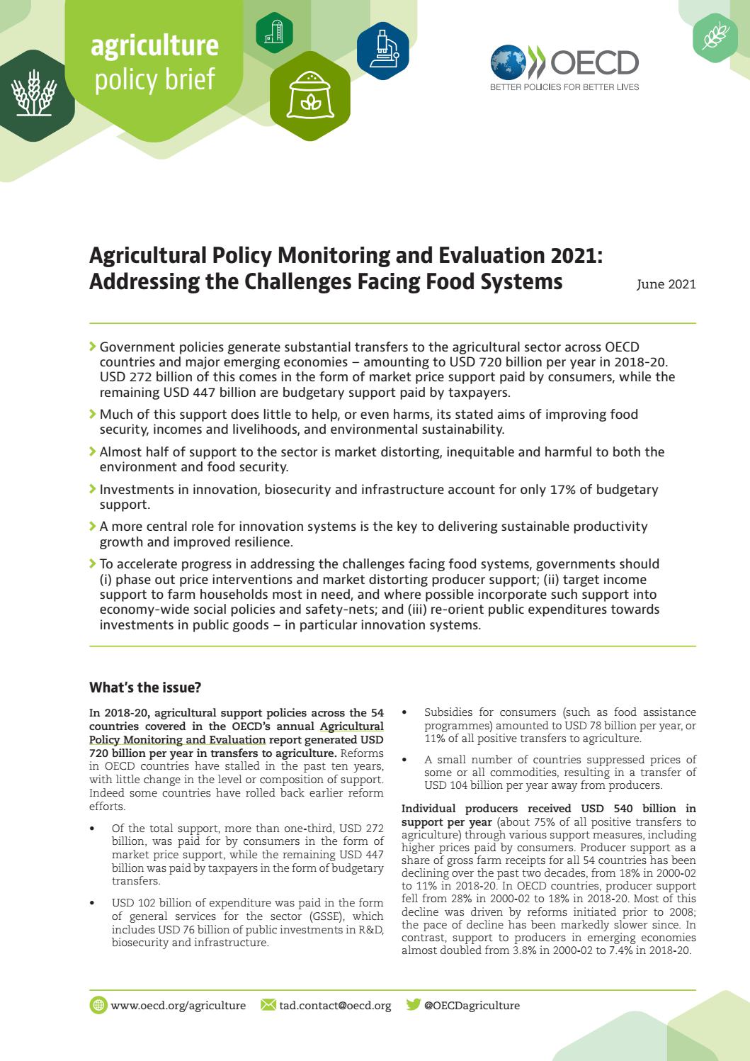 Agricultural Policy Monitoring and Evaluation 2021 Addressing the
