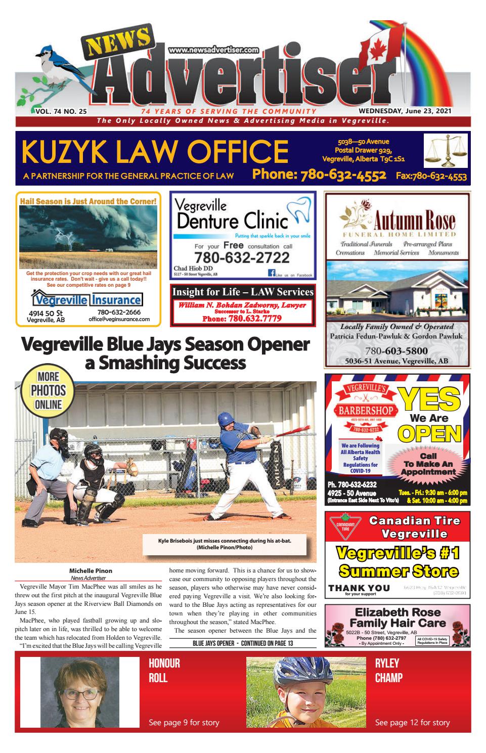 Vegreville News Advertiser June 23, 2021 by The News Advertiser