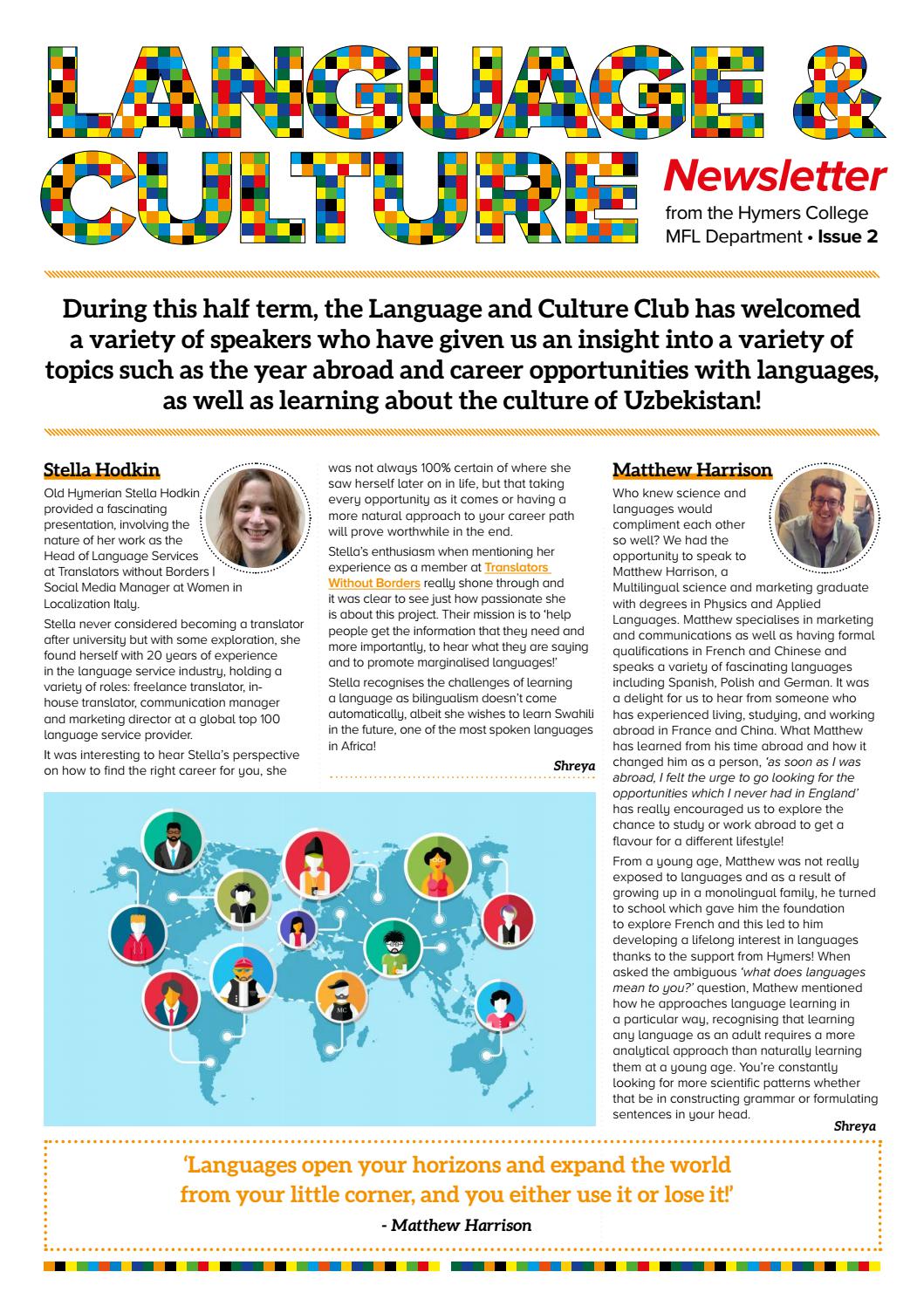 Language & Culture Newsletter from Hymers College - Issue 2 by Hymers ...
