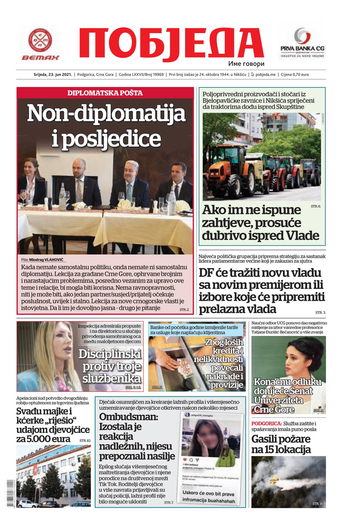 Pobjeda Novine Dnevni list Pobjeda 23.06.2021. by Pobjeda - Issuu