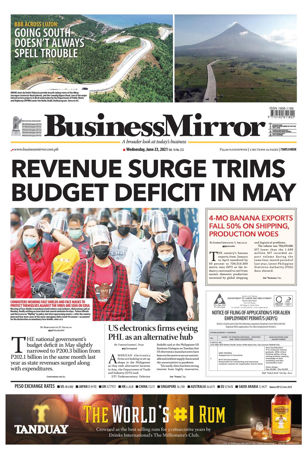 BusinessMirror June 23, 2021 by BusinessMirror - Issuu