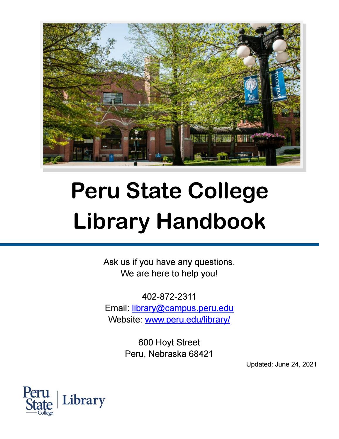 Peru State College Library Handbook by Peru State College Library Issuu