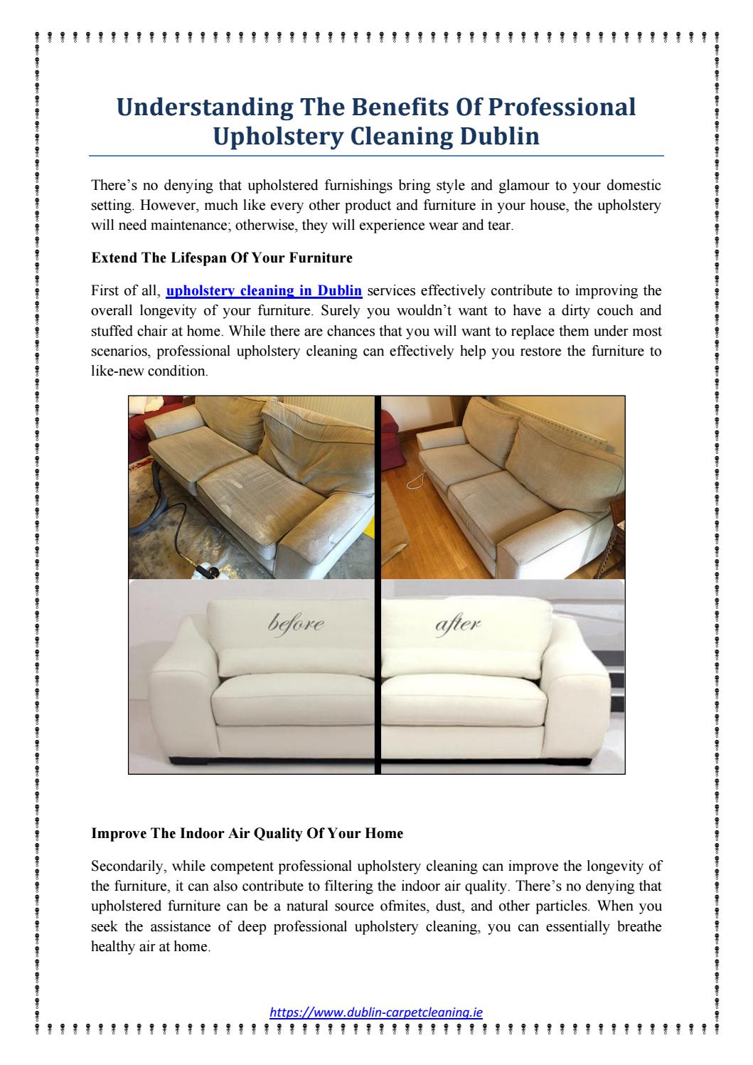 Understanding The Benefits Of Professional Upholstery Cleaning Dublin