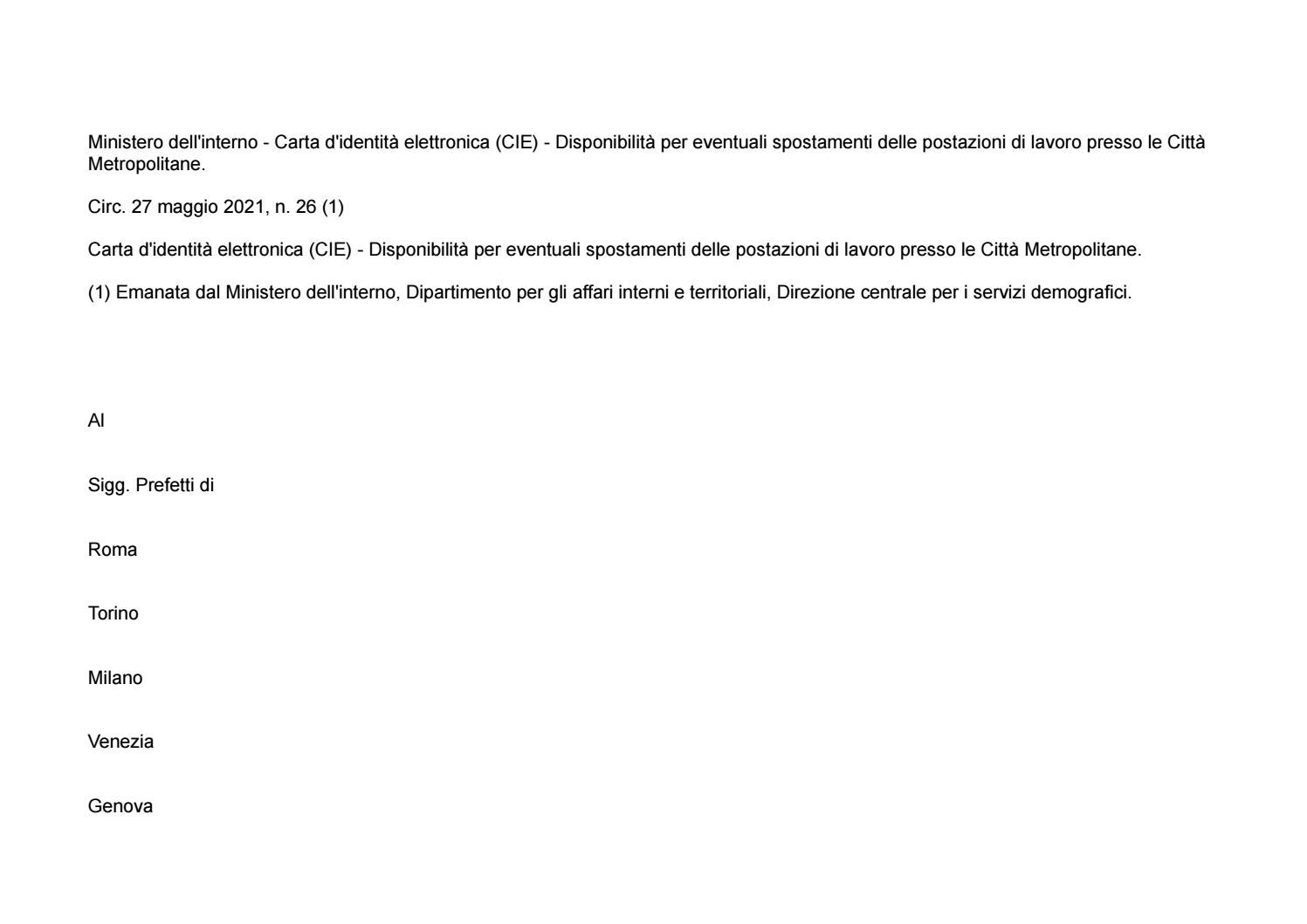 Ministero Dell interno Carta D identit Elettronica CIE 