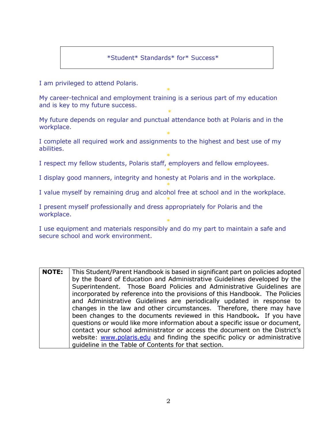 High School Student and Parent Handbook 2021-2022 by Polaris Career ...