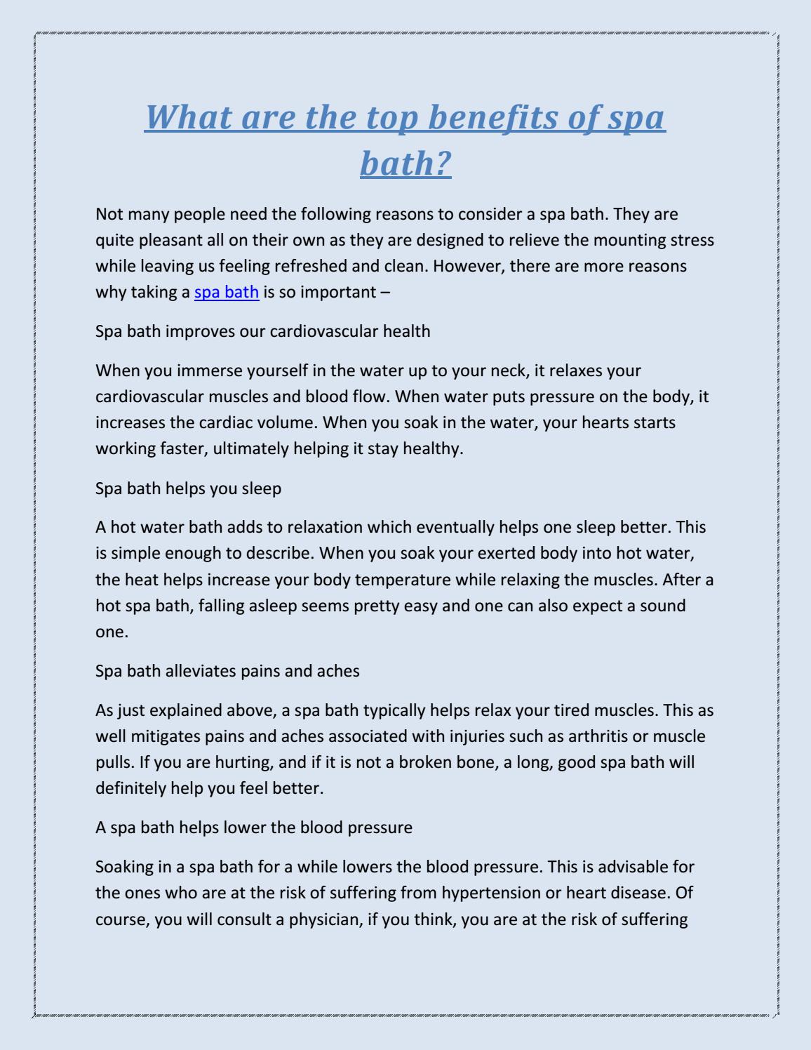 What are the top benefits of spa bath? by Austpek Bathrooms Issuu
