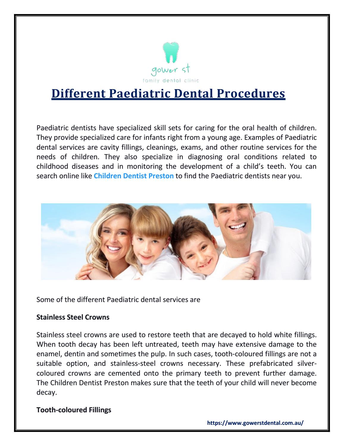 Different Paediatric Dental Procedures by Gower St Family Dental Clinic Issuu