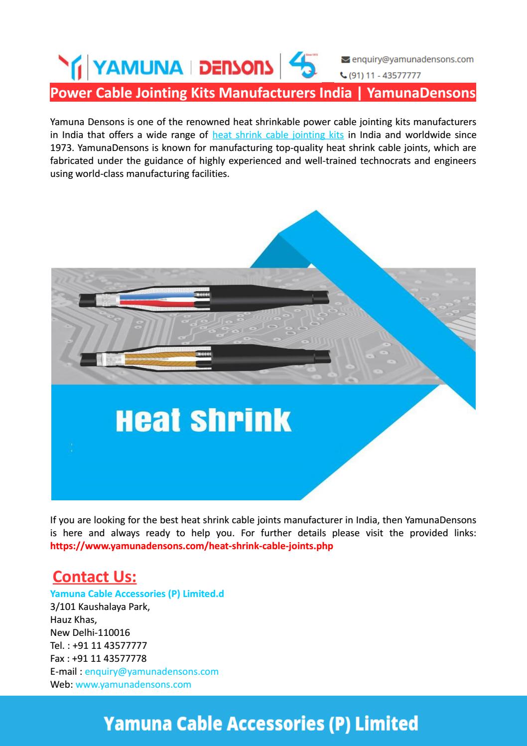 Power Cable Jointing Kits Manufacturers by Yamuna Densopns Issuu