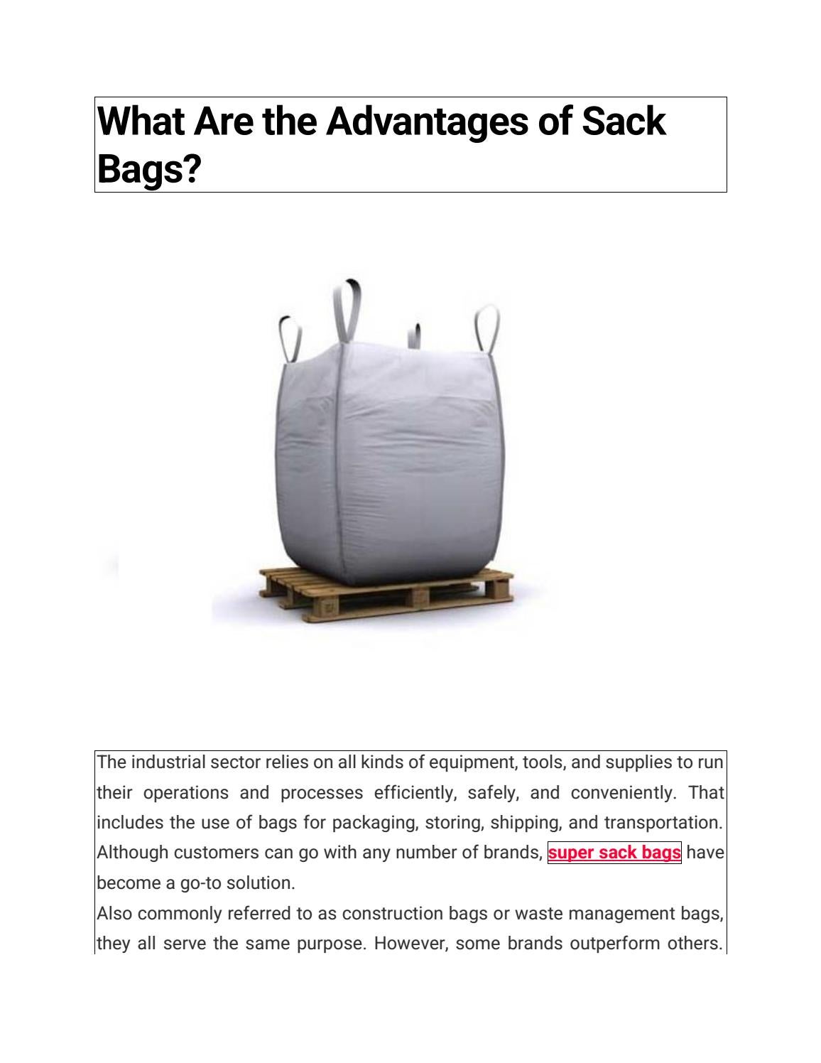 What Are the Advantages of Sack Bags? by Murphy Lift Issuu